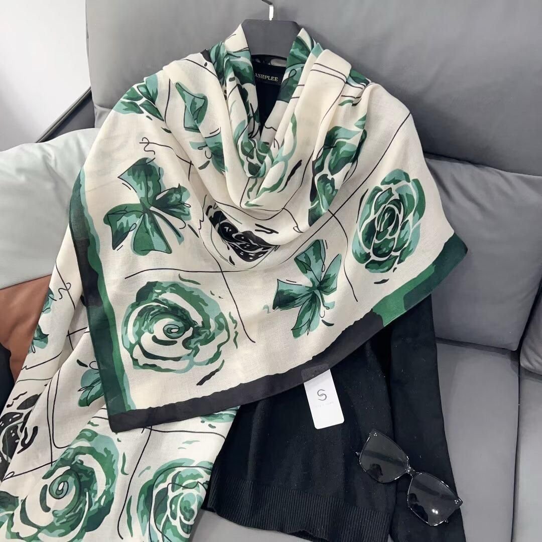 Cotton-Silk Pista Green Warm Stylish Scarf